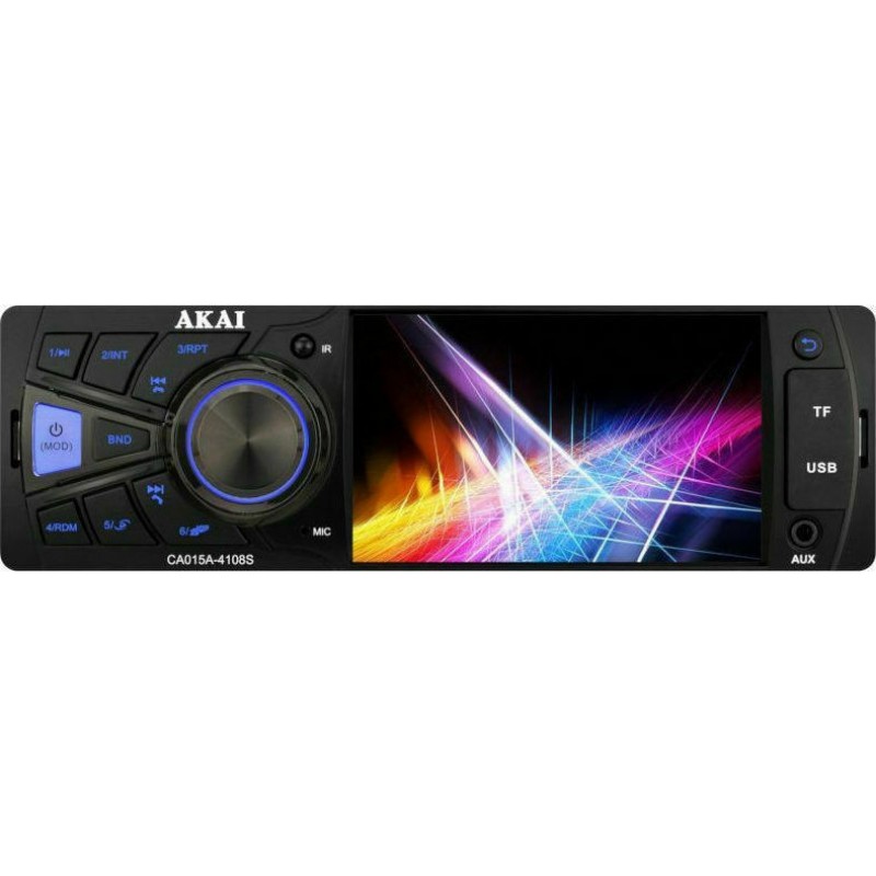 Akai CA015A-4108S Ηχοσύστημα Αυτοκινήτου Με Μεγάλη Οθόνη, Bluetooth, USB, micro SD και Aux-In